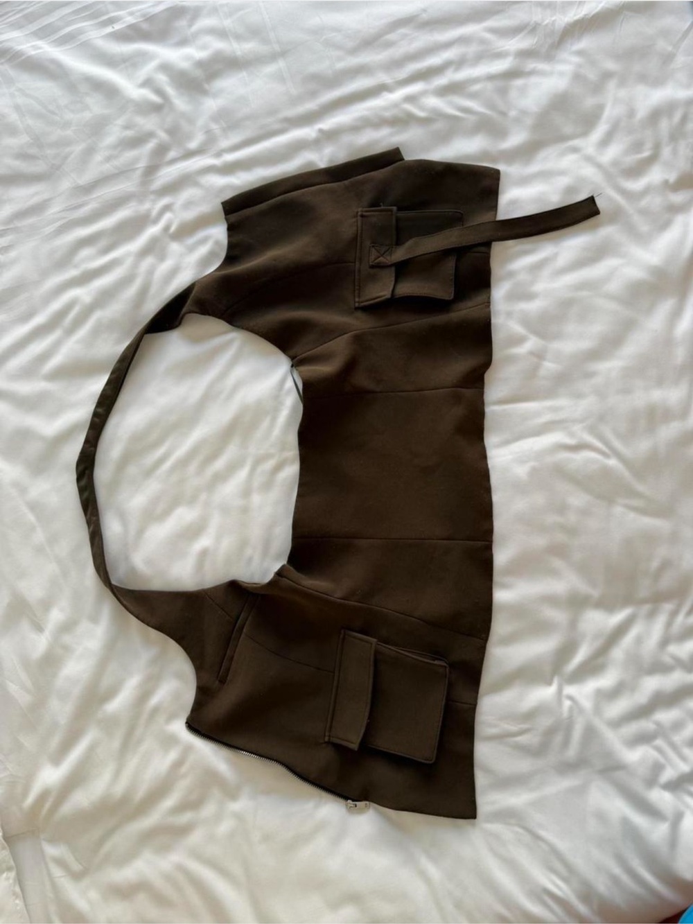 Zara Green brown halter top with pockets - Picture 7 of 8